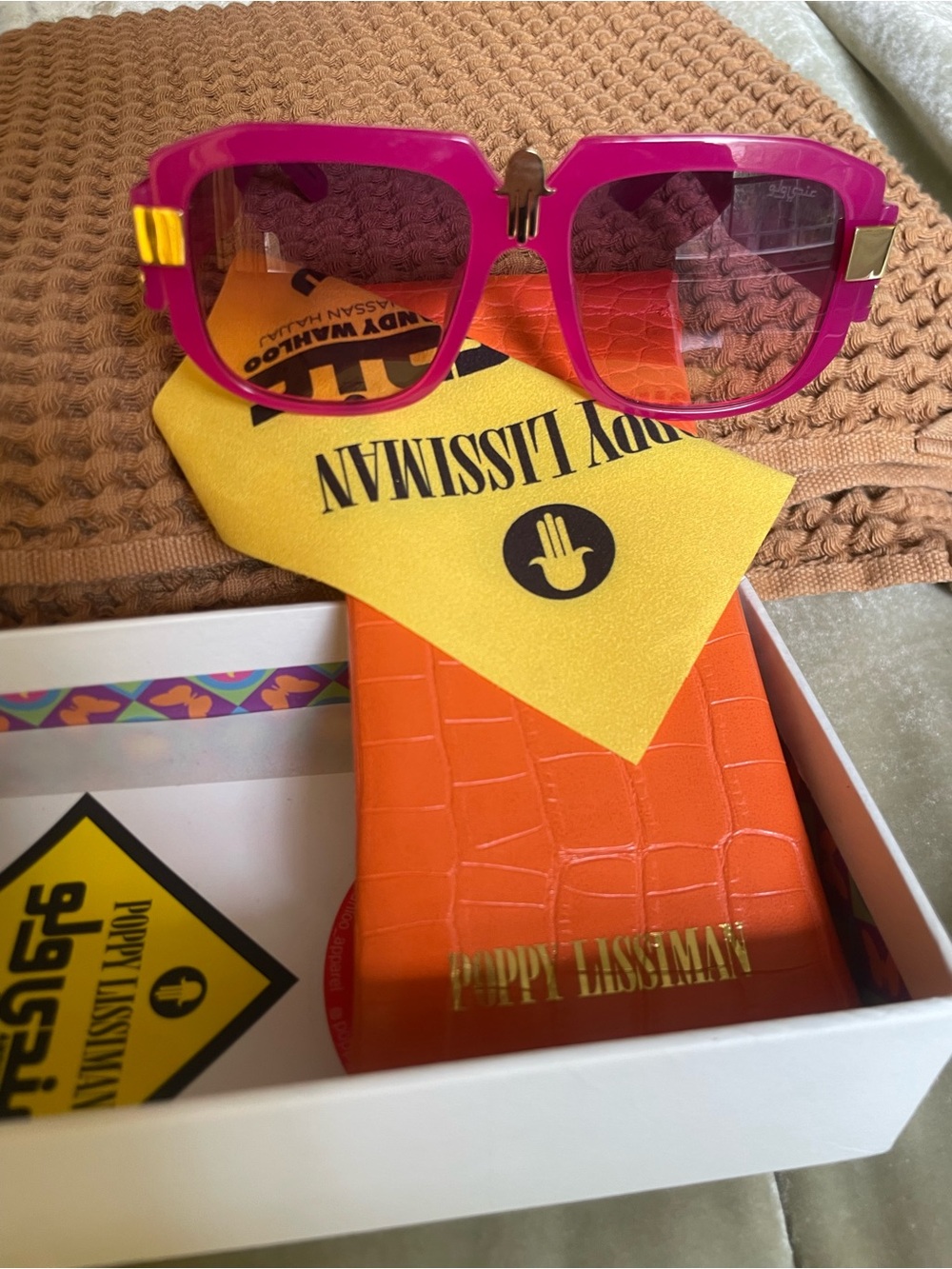 Poppy Lissiman Women’s Bold Pink Square Sunglasses